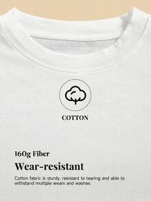 Elaire Anewsta White Round Neck Casual Short Sleeve T-Shirt, Suitable For Spring To Summer Holiday Everyday Travel - White - View 4