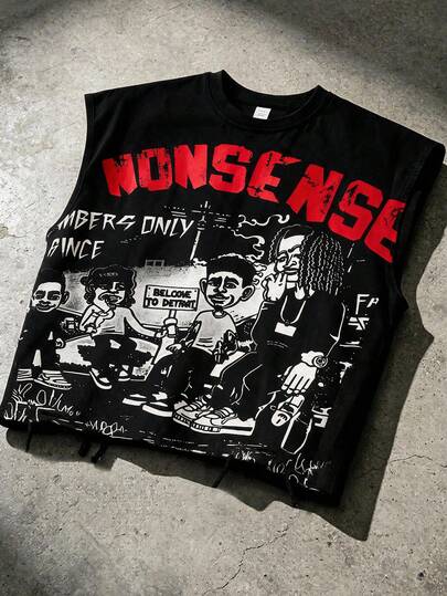 Street Life 2026 Primavera/Verano Nueva Camiseta Casual de Niño Estilo Y2K sin Mangas Cuello Redondo, Estilo Unisex de Pareja Camiseta sin Mangas para Mujer