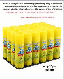 10 buah (9g) Stik Lem Padat PVA, Untuk Menempelkan Kertas Tipis, Amplop, Dokumen, Kartu Buatan Tangan, Kertas Ujian, Catatan, Scrapbooking, Perlengkapan Sekolah & Kantor Kembali ke Sekolah - kuning - View 1