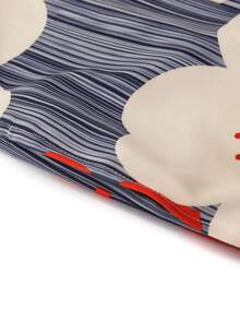 Irokai Japanese Traditional Kimono Navy Blue Cartoon Cherry Blossom Pattern Women's Modified Two Pieces Yukata Set - Multicolor - View 7