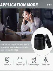 9 Pcs Black Plastic Jars With Lids, 7cm Diameter, Wide Mouth Design. Suitable For Storing Beads, Rhinestones, Sequins, Cosmetics, Lotions, Face Creams, Ointments And More. 7 Capacities Available For Selection. - Black - View 8