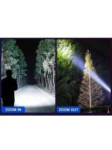 Adjustable Led Tactical Flashlight With Zoom  For Camping And Outdoor Trips, Pack Of 2 (3 * Aaa Batteries Not Included) - black - View 3