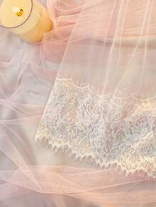 SHEIN 女款撞色蕾絲掛脖性感內衣洋裝附丁字褲 - 白色 - 查看 8
