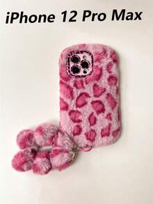 1pc Personalized Leopard‑Print Fluffy Bracelet Phone Case With Lens Bracket, Warm Autumn‑Winter Style, Compatible With IPhone 17 Pro Max/16 Pro/15/14/13/12/11 - Multicolor - View 17
