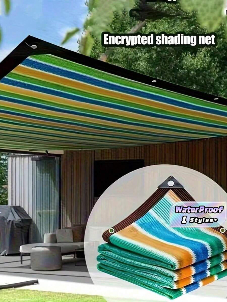1Pc 95% Shade Rate Shade Cloth With Grommets, Sun Protection Privacy Screen Blocking UV Rays, Outdoor Sun Shade Cover For Greenhouse, Balcony, Garden Flowers & Plants, Patio, Gazebo, Porch, Backyard Lawn And Outdoor Activities - Multicolor - View 1