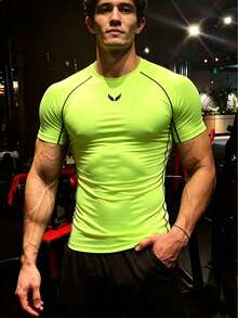 Gym Rark 男士圓領翅膀印花休閒百搭日常旅行運動T恤 - 綠色 - 查看 4