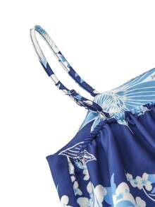 Irokai 日式傳統和服深藍色鏡花月紋女款改良兩件式浴衣套裝 - 彩色 - 查看 7