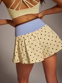 VARSIVA Falda pantalón deportiva con estampado de lunares y patchwork de bloques de color - Multicolor - Ver 12