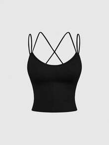 SHAPORA 2026 Hot Selling Women's Seamless Minimalist Solid Color Fashion Comfortable High Cost-Effective High Quality Portable Camisole Single Pack - Black - View 1