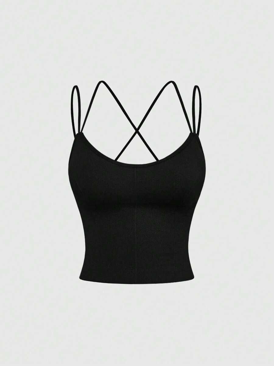 SHAPORA 2026 Hot Selling Women's Seamless Minimalist Solid Color Fashion Comfortable High Cost-Effective High Quality Portable Camisole Single Pack - Black - View 1