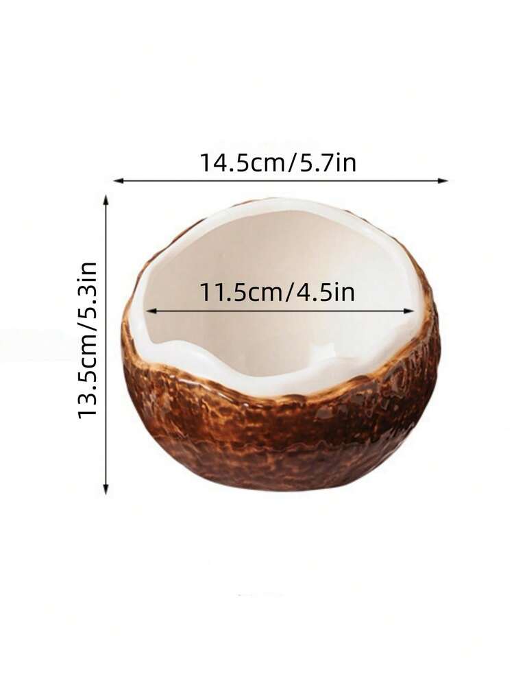 1PC Coconut Shape Ceramic Key Holder Organizer Trinket Dish Entryway Living Room Desktop Decorative Storage Tray Housewarming Gift Home Decor Must Haves - storage - View 5