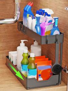 Pull-Out Spice Storage Rack Desktop Storage Organizer Simple Kitchen Multi-Functional Spice Storage Under The Sink Rack - View 10