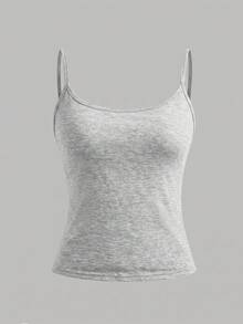 SHEIN Girlism 青少年女孩休閒百搭純色修身細肩帶背心 - 彩色 - 查看 6