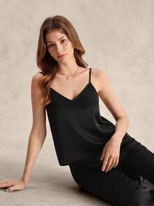 EverLounge Women's Camisole Long Pants Casual Modest Pajama Set Lounge Black Summer - Black - View 6