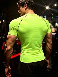 Gym Rark 男士圓領翅膀印花休閒百搭日常旅行運動T恤 - 綠色 - 查看 2