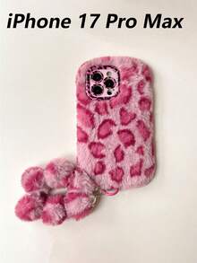 1pc Personalized Leopard‑Print Fluffy Bracelet Phone Case With Lens Bracket, Warm Autumn‑Winter Style, Compatible With IPhone 17 Pro Max/16 Pro/15/14/13/12/11 - Multicolor - View 33