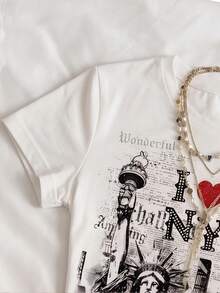 Kaos Remaja Perempuan Slim Fit Kasual Minimalis Nyaman Leher Bulat Ketat Lengan Panjang Pendek Cocok Untuk Musim Panas - MultiWarna - View 5