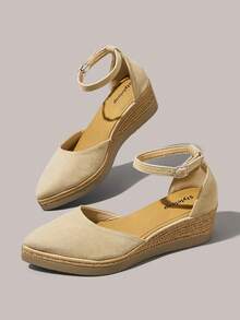 Styleloop Women's Wedge Heel Platform Sandals, Bohemian, Beach Vacation, Western Wind, Summer Wear, Travel Essentials - Oatmeal - View 6