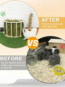 1 buah Tempat Pakan Jerami untuk Guinea Pig, Rak Jerami Kelinci, Dispenser Pakan Hewan Kecil dengan Gaya Warna Acak, Aksesori Kandang Hewan Peliharaan Tahan Lama untuk Memberi Makan Kelinci dan Chinchilla, Pengisi Kaos Kaki Natal, Ide Hadiah Liburan yang Wajib Dimiliki - MultiWarna - View 6