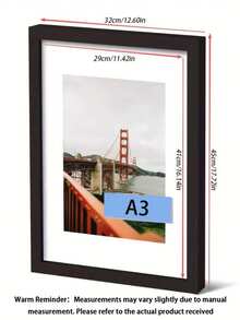 1/3 إطار صور خشبي 30 * 40 سم، يناسب صور 30 * 40 سم/12 * 16 بوصة، متوفر باللون الأحمر/الأسود وألوان أخرى، لا يشمل ورق الصور، هدية عيد ميلاد/تخرج - متعدد الألوان - مشاهدة 17