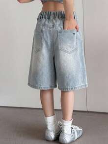 Dazy Kids Girls' Denim Jeans Spring/Summer New Style Back Pocket Rhinestone Flare Leg Jeans (Large) - Light Wash - View 7