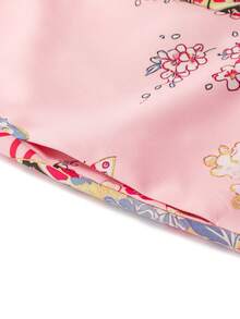 Irokai Japanese Traditional Summer Women's Two-Piece Kimono Yukata With Floral Print (Belt Not Included) - Pink - View 3