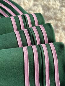 Comfortcana Plus Size Women's Casual Streetwear Baggy Vintage American Sports Style Thin Fleece Lined Taped Long Pants Winter Gym Formal Green - Green - View 4