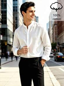 Teen Boys' White Shirt. Perfect For Spring, Summer, And Fall. Ideal For Everyday Casual Cute Teen Techno, Light Business, And Commuting. Party Rave - White - View 3