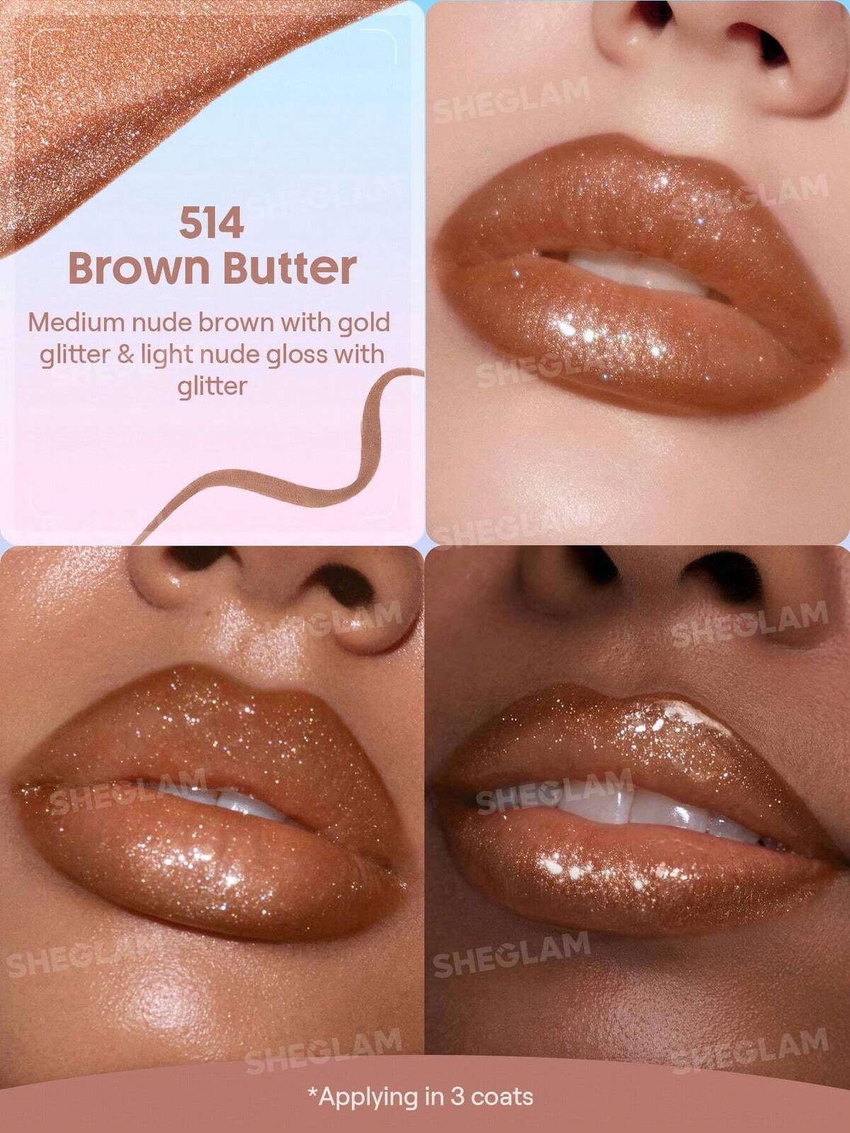 Line To Shine Peel-Off Lip Stain & Gloss Duo-514 Brown Butter