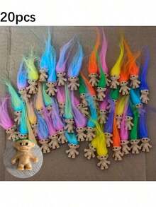 20/30Pcs Mini Troll Dolls, Retro Lucky Troll Mini Action Figures, Colorful Cute Doll Series, For School Projects, Art Crafts, Party & Christmas Gifts, Random Color - Multicolor - View 7