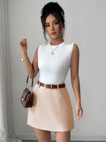 SHEIN Elenzya Women's Elegant Summer Tank Top & Skirt 2 Pieces Set - Multicolor - View 5