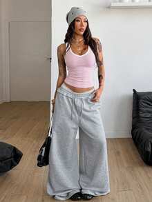 Coolane Women's All-Season Streetwear Vintage Concert Rave Top Festival Going Out Night Out - Baby Pink - View 6