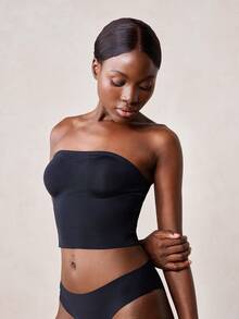 Veilyse 1pc Women's Casual Everyday Wireless Seamless Comfortable Undershirt - Black - View 5