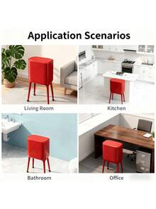1PC Large Capacity Big Size No Bend High Foot Stand Movable With Wheels Luxury Elegant Design Modern Pattern Trash Can Garbage Bin For Kitchen Living Room Home Office Modern Home Decor Waste Management - Multicolor - View 6