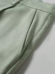 Manfinity Mode Conjunto de chaleco y pantalones de negocios casual para hombres para ir al trabajo - verde menta - Ver 7