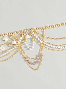 SHEIN Swim Women's Seashell Decor Sexy Golden Waist Chain For Beach, Summer Swimwear Accessory - Multicolor - View 3