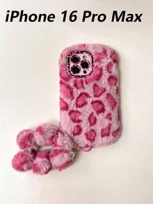 1pc Personalized Leopard‑Print Fluffy Bracelet Phone Case With Lens Bracket, Warm Autumn‑Winter Style, Compatible With IPhone 17 Pro Max/16 Pro/15/14/13/12/11 - Multicolor - View 21