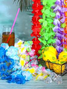40/45 pezzi di ghirlande di fiori hawaiani, ghirlande di fiori in stile tropicale hawaiano, ghirlande di fiori hawaiani riutilizzabili per decorazioni di feste, bomboniere a tema fiori hawaiani, adatte per feste in spiaggia, compleanni, luau hawaiani e decorazioni, matrimoni festivi - Multicolore - Visualizzare 5