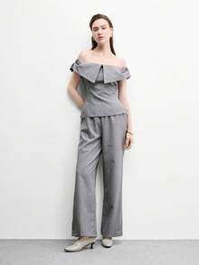 CUCCOO BIZCHIC 女款灰色方頭高級紋理高跟鞋，通勤百搭辦公穿搭 - 灰色 - 查看 6