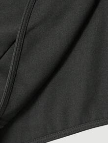 SHEIN MOD 女款時尚通勤鏈條裝飾短版夾克 - 黑色 - 查看 8