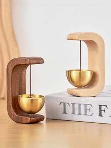 1PC Natural Wooden Wind Powered Doorbell Chime With Calming Soothing Sound Wind Alert Bell For Entryway Porch Garden Rustic Farmhouse Home Decor Valentine Day Gift For Couples Door Hanging Ornament - multicolor - View 5