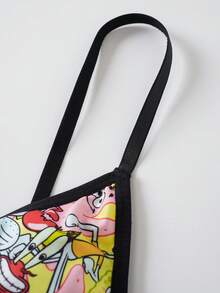 SpongeBob SquarePants | SHEIN Women's Cartoon Print Lingerie Set - Black - View 3