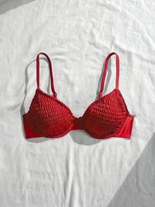 Swim Mod 26SS Spring/Summer Vacation Beach Black Underwire Push-Up Cute Sweet Swimsuit Top - Red - View 3