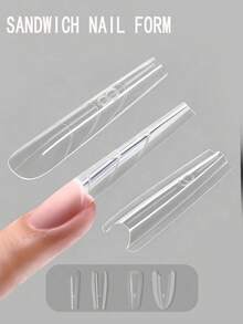 240PCS Sandwich Nail Dual Forms 120 Top Molds + 120 Bottom Molds 15 Sizes Guide Lines For Acrylic Builder Gel Extension Salon Home Tools - Multicolor - View 5