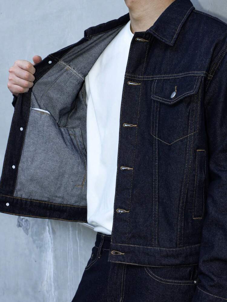3XL/上下セット！新品◆Manfinity デニム JACKET＆PANTS◆ Manfinity EMRG メンズ ダークブルー デニム 2ピースセット