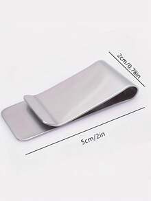1PC Slim Stainless Steel Silver Minimalist Money Clip Credit Card Holder Wallet Durable Rustproof Anti Scratch For Men Business Travel Everyday Carry Gift Idea - Multicolor - View 2