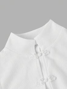SHEIN MOD 女款夏季優雅純色收腰無袖中長洋裝 - 白色 - 查看 5