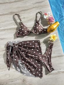 Swim SXY Two-Piece Swimsuit, Polka Dot Print Random, With Underwire - Multicolor - View 3