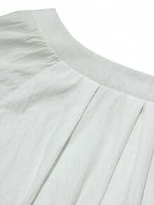 Resyla New Women's Casual Loose Slimming Ruched Bud Short Sleeve Blouse - White - View 3