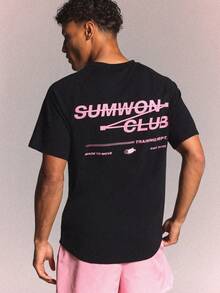 SUMWON 2023年起 俱樂部訓練印花圓領短袖標準版型T恤 - 黑色 - 查看 6